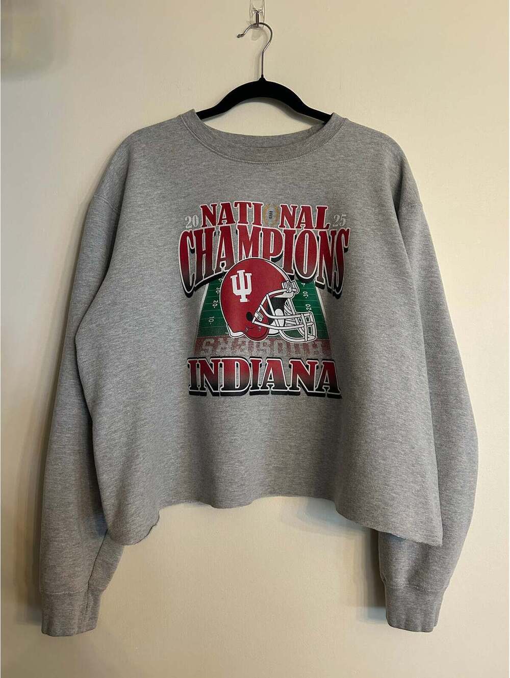 IU 2025 National Champs Cropped Sweatshirt XL